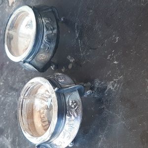 Antique pair Russian Salt Cellars